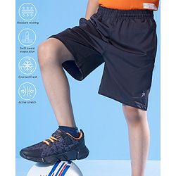 Pine Active Above Knee Length Solid Shorts - Navy