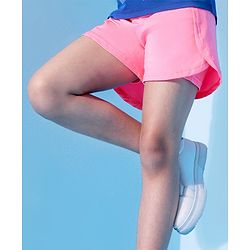 Pine Active Above Knee Length Solid Shorts - Pink