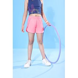 Pine Active Above Knee Length Solid Shorts - Pink