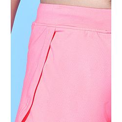 Pine Active Above Knee Length Solid Shorts - Pink