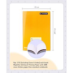 Pine Kids Premium A4 Brown Cover Single Line Ruled Exercise Notebook Set Pack of 3 - 172 Pages Each