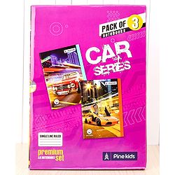 Pine Kids Premium A4 Car Series Single Line Ruled Exercise Notebook Set Pack of 3 - 140 Pages Each