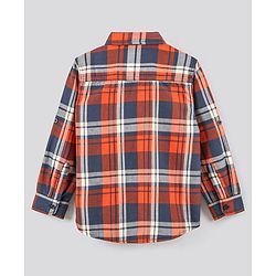 Pine Kids Full Sleeves Shirt Checks Print - Orange