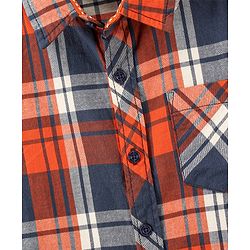Pine Kids Full Sleeves Shirt Checks Print - Orange