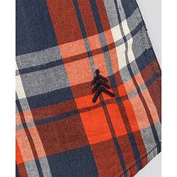 Pine Kids Full Sleeves Shirt Checks Print - Orange