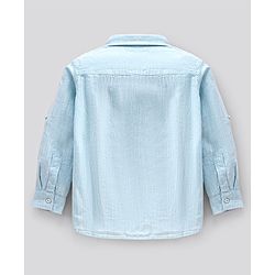 Pine Kids Full Sleeves Softener Washed Linen Shirt - Light Blue