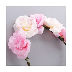 Pine Kids Hair Band With Floral Tiara - Pink White