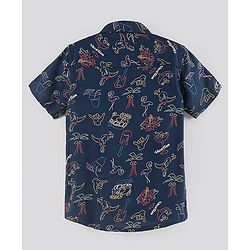 Pine Kids Half Sleeves Shirt All Over Print - Navy Blue