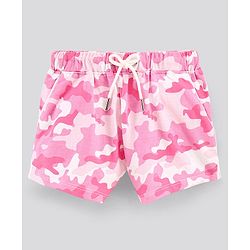 Pine Kids Knee Length Shorts Camouflage Print - Pink