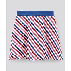 Pine Kids Above Knee Length Biowashed Skirt Stripes Print- Multicolor
