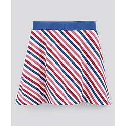 Pine Kids Above Knee Length Biowashed Skirt Stripes Print- Multicolor