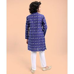 Pine Kids Full Sleeves Printed Kurta and Pyjama Set - Indigo Blue