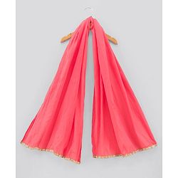 Pine Kids Sleeveless Printed Kurti Churidar Set With Dupatta- Pink