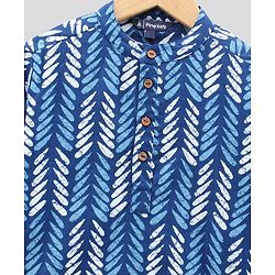 Pine Kids Full Sleeves Printed Kurta & Pyjama Set- Blue