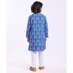 Pine Kids Full Sleeves Printed Kurta & Pyjama Set- Blue