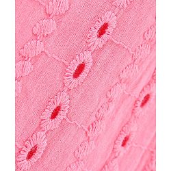 Pine Kids Half Sleeves Schiffli Embroidered Top - Pink