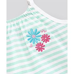 Pine Kids Singlet Sleeves Bio Washed Top Checks & Stripes Print Pack of 2 - White