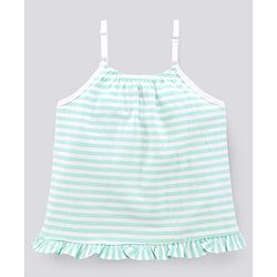 Pine Kids Singlet Sleeves Bio Washed Top Checks & Stripes Print Pack of 2 - White