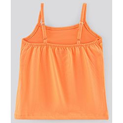 Pine Kids Singlet Sleeves Biowashed Tops Heart & Floral Print Pack Of 2 - Orange White