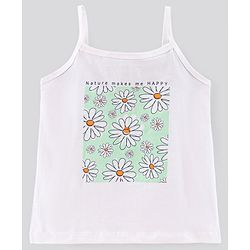 Pine Kids Singlet Sleeves Biowashed Tops Heart & Floral Print Pack Of 2 - Orange White