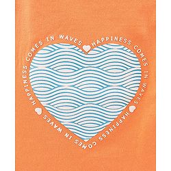 Pine Kids Singlet Sleeves Biowashed Tops Heart & Floral Print Pack Of 2 - Orange White