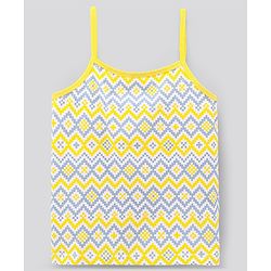 Pine Kids Singlet Sleeves Bio Washed T-Shirt Geometric Print Pack of 2 - Grey Yellow