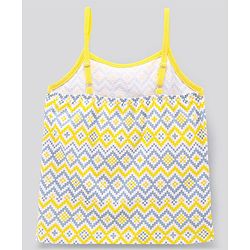 Pine Kids Singlet Sleeves Bio Washed T-Shirt Geometric Print Pack of 2 - Grey Yellow