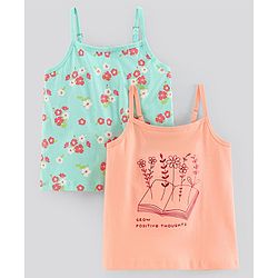 Pine Kids Singlet Sleeves Bio Washed Printed T-Shirt Pack of 2 - Multicolor
