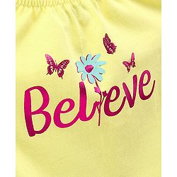 Pine Kids Singlet Sleeves Bio Washed T-Shirt Believe Print - Yellow