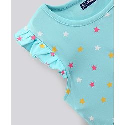 Pine Kids Sleeveless Bio Wash Frock Polka Dot Print- Blue