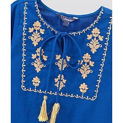 Pine Kids Kurti & Sharara Set with Dupatta Printed- Blue