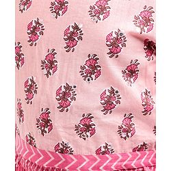 Pine Kids Half Sleeves Choli & Lehenga Set With Dupatta Printed - Pink