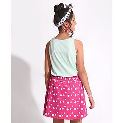 Pine Kids Sleeveless Top & Skirt Set Wonder Print - Pink Blue