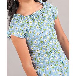 Pine Kids Cropped Length Top with High Waist Printed Shorts - Multicolor