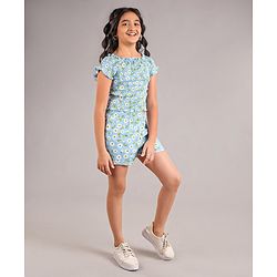 Pine Kids Cropped Length Top with High Waist Printed Shorts - Multicolor