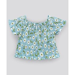 Pine Kids Cropped Length Top with High Waist Printed Shorts - Multicolor