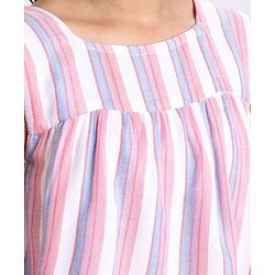 Pine Kids Sleeveless Woven Top With Denim Shorts Striped - Multicolor