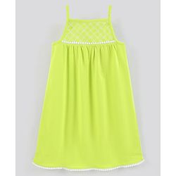 Pine Kids Sleeveless Biowashed Noodle Strap Dress - Green