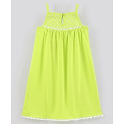 Pine Kids Sleeveless Biowashed Noodle Strap Dress - Green