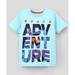 Pine Kids Biowashed Half Sleeves Cotton T-Shirt - Blue