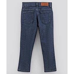 Pine Kids Full Length Solid Color Stretchable Denim Jeans - Dark Blue