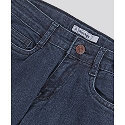 Pine Kids Full Length Solid Color Stretchable Denim Jeans - Dark Blue