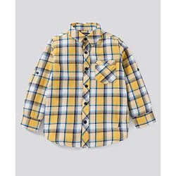 Pine Kids Full Sleeves Shirt Checks Print - Yellow