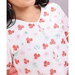 Pine Kids Half Sleeves Embroidered Choli & Lehenga Set With Dupatta - White