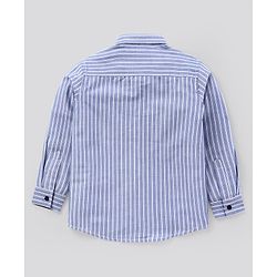 Pine Kids Full Sleeves Striped Shirt Softener Wash - Grey White