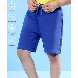 Pine Active Above Knee Length Anti-Bacterial Shorts Solid - Blue