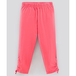 Pine Kids Capri Length Biowashed Solid Leggings Pack Of 2 - Pink Blue