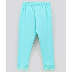 Pine Kids Ankle Length Organic Cotton and Biowashed Leggings Solid - Blue Black