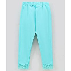 Pine Kids Ankle Length Organic Cotton and Biowashed Leggings Solid - Blue Black