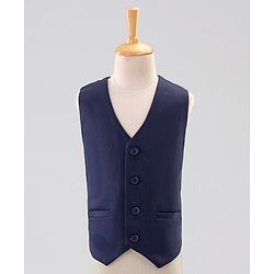 Pine Kids 3 Piece Full Sleeves Party Suit With Bow - Navy